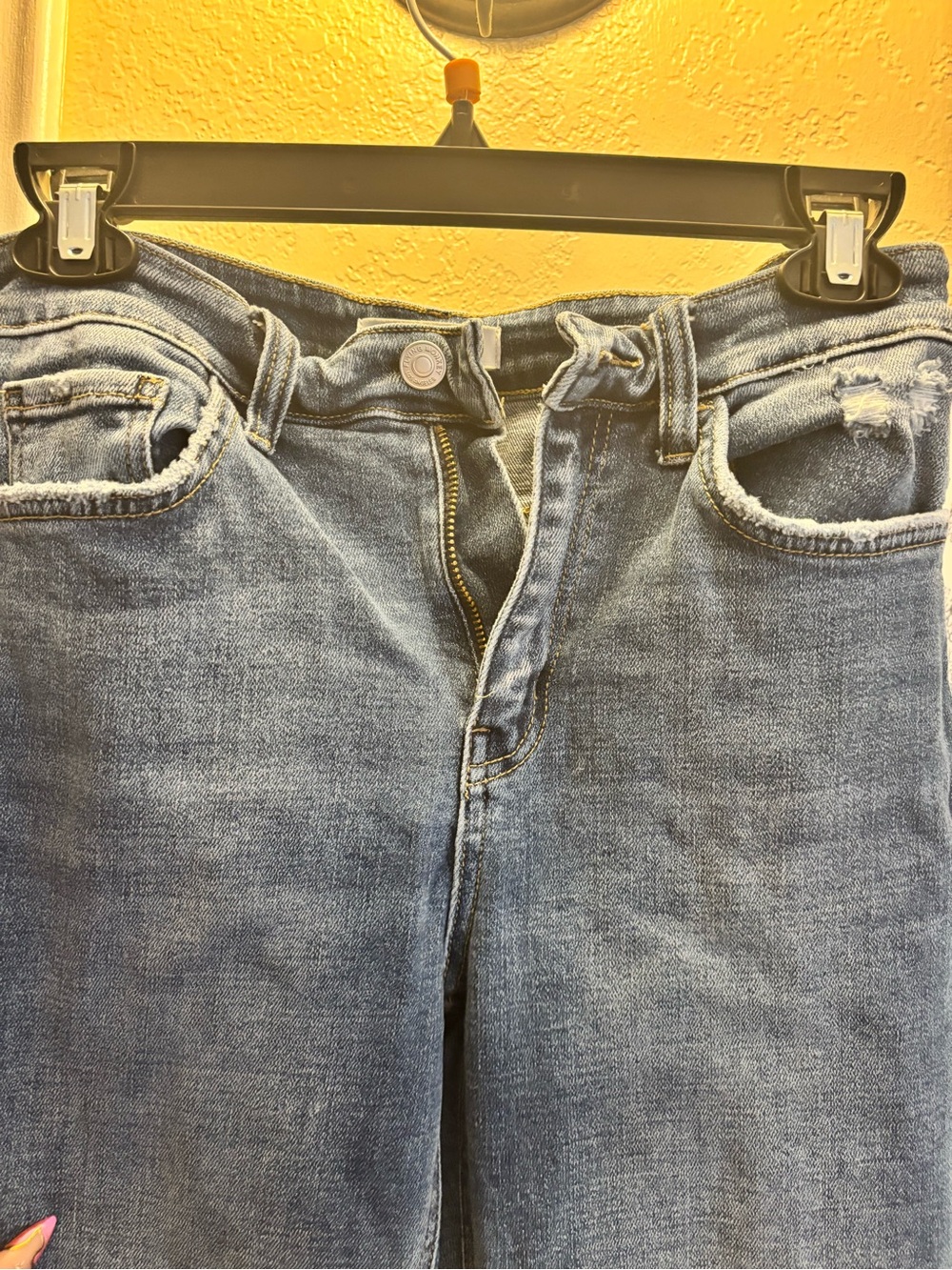 Flying Monkey Distressed Medium Blue Straight Leg Jeans - Picture 3 of 8